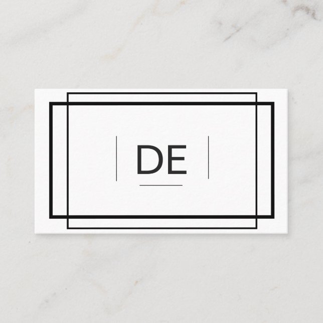 Carte De Visite Simple professionnel blanc et noir (Devant)