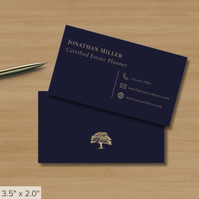 Carte De Visite Simple professionnel bleu marine (Créateur téléchargé)