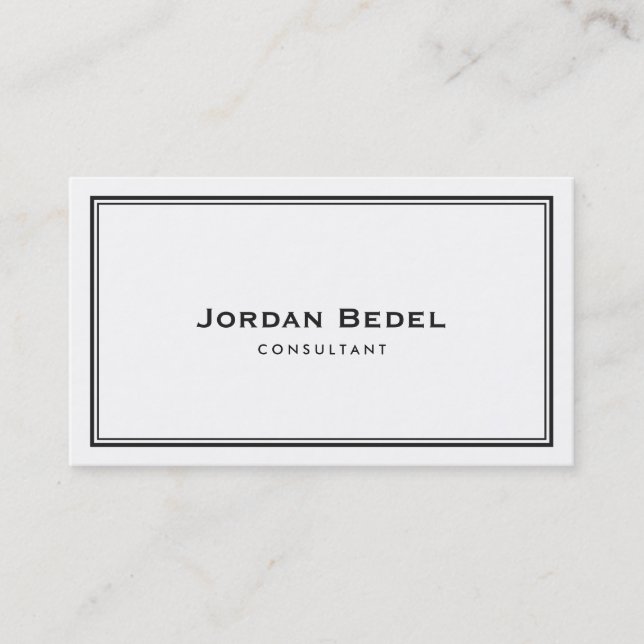 Carte De Visite Simple professionnel élégant blanc (Devant)