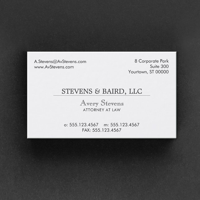 Carte De Visite Simple Professionnel Entreprise Classique Blanc (Créateur téléchargé)