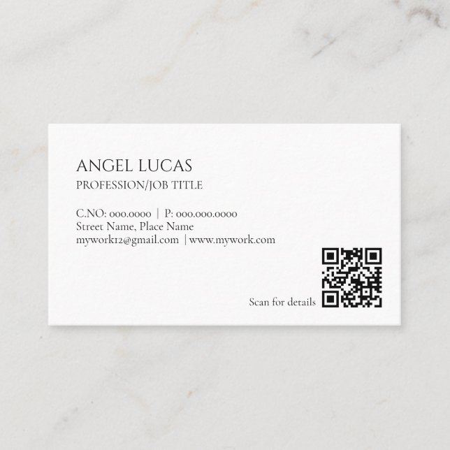 Carte De Visite Simple professionnel minimaliste (Devant)