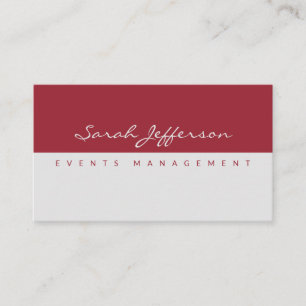 Carte De Visite Simple professionnel minimaliste Gris rouge profon