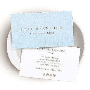 Carte De Visite Simple Professionnel Moderne Pastel Blue