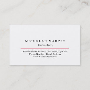 Carte De Visite Simple Professionnel Unique Blanc Minimaliste Roug