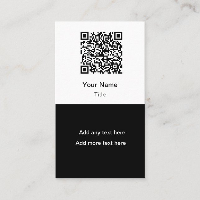 Carte De Visite Simple Promotional QR Code Business Cards Vertical (Devant)