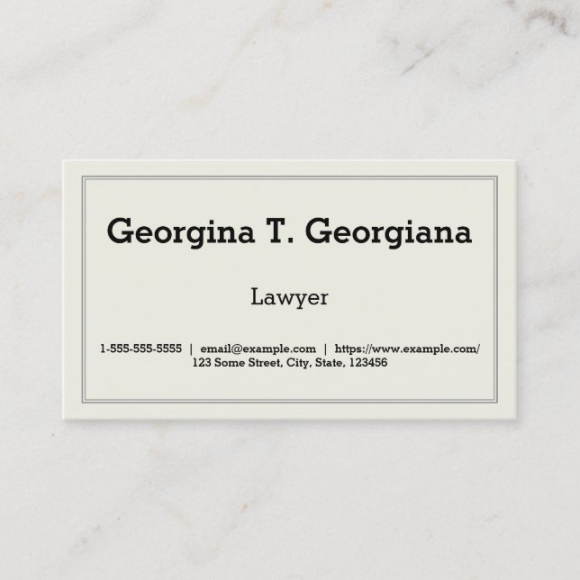 Carte De Visite Simple, propre et Minimalistic avec séparateur de (Devant)