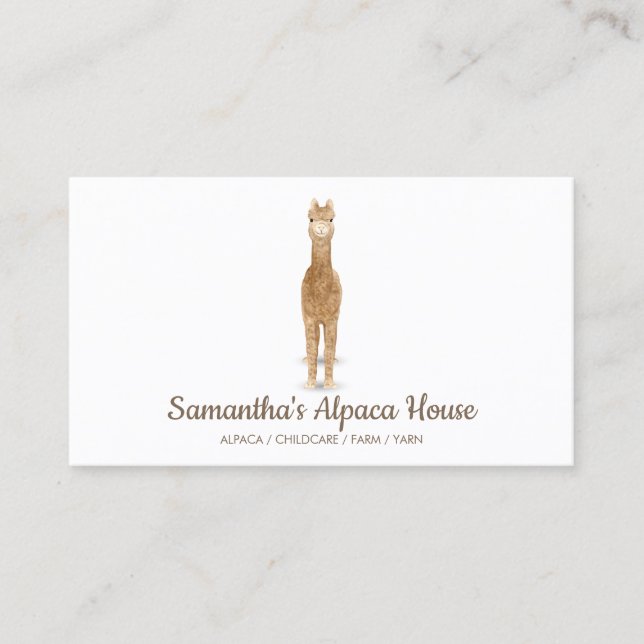 Carte De Visite Simple Ranch d'Alpacas (Devant)