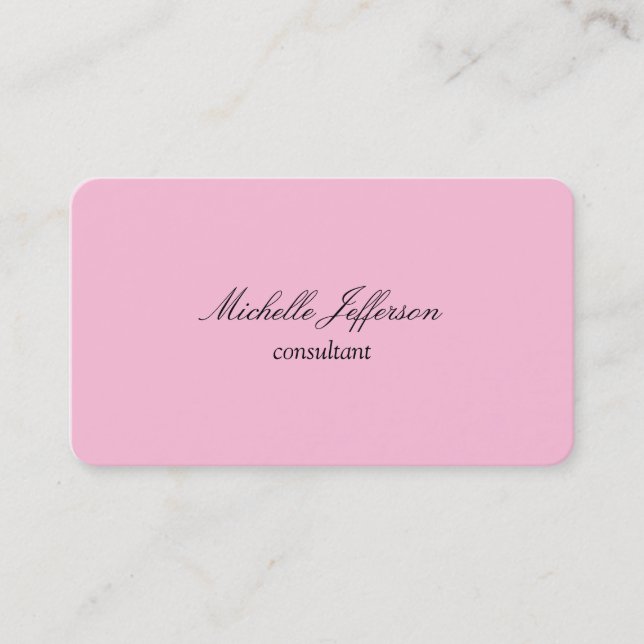 Carte De Visite Simple rose classique (Devant)