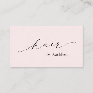 Carte De Visite Simple rose QR Code Elégant Hair Styliste Moderne
