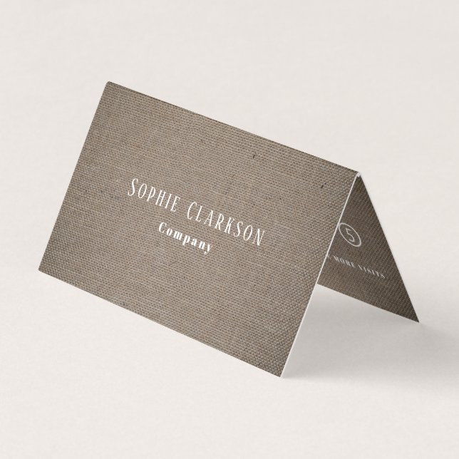Carte De Visite Simple Rustique Burlap Effet Double Loyauté (Devant)