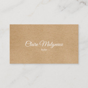 Carte De Visite Simple Rustique Kraft Professionnel