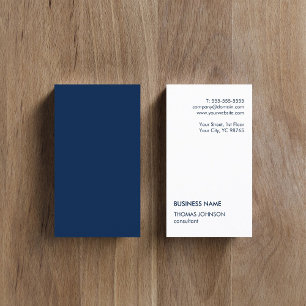 Carte De Visite Simple Simple Blanc Bleu Consultant Entreprise C