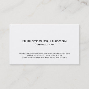Carte de visite simple simple blanc de conseiller