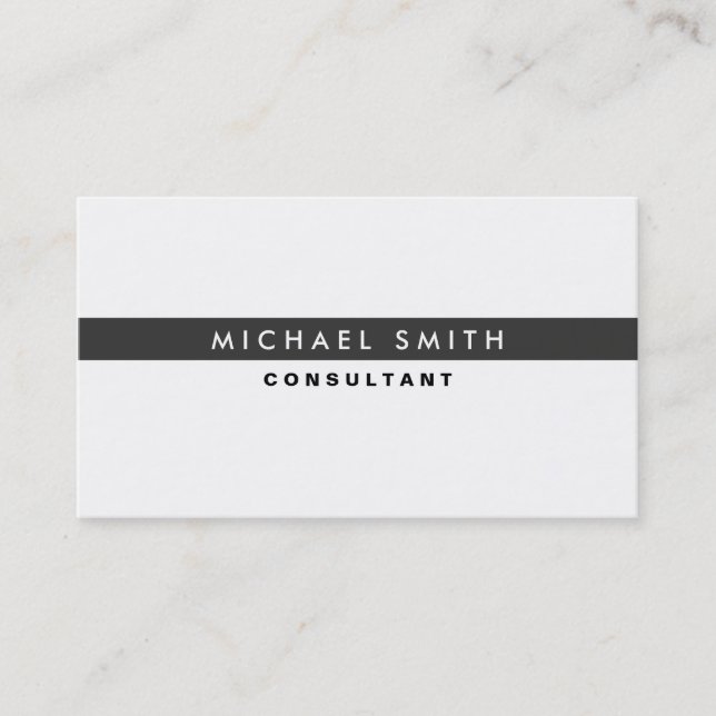 Carte De Visite Simple simple blanc moderne élégant professionnel (Devant)