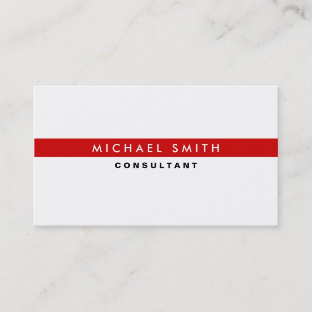 Carte De Visite Simple simple blanc moderne élégant professionnel (Devant)