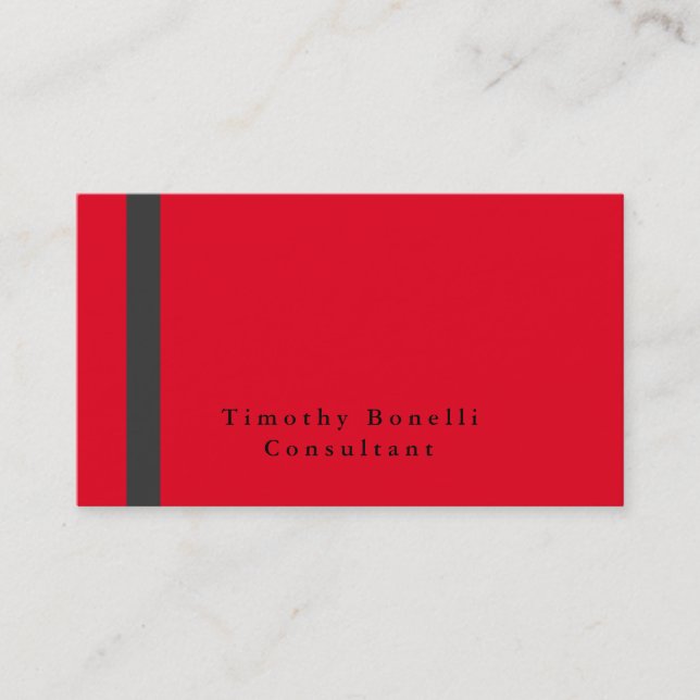 Carte De Visite Simple simple clair élégant gris rouge professionn (Devant)