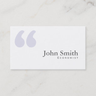 Carte de visite simple simple d'économiste de