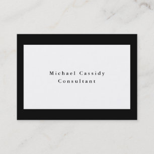 Carte De Visite Simple, simple, élégant, noir et blanc rectangle