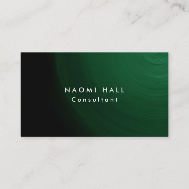 Carte De Visite Simple simple Élégant Vert Professionnel Minimalis (Devant)