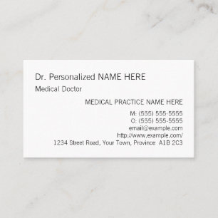 Carte de visite simple, simple et simple