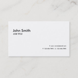 Carte De Visite Simple simple moderne élégant professionnel blanc