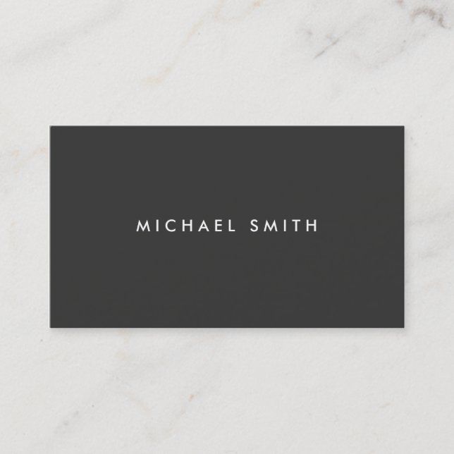 Carte De Visite Simple simple noir moderne élégant professionnel (Devant)
