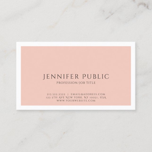 Carte De Visite Simple Simple Professionnel Moderne Couleur Élégan (Devant)