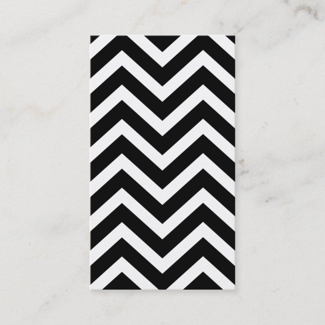 Carte de visite simple simple rayé noir de Chevron (Devant)