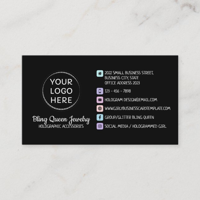 Carte De Visite Simple Social Media Script Générique (Devant)