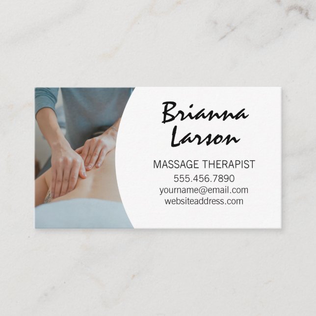Carte De Visite Simple | Thérapeute de massage (Devant)