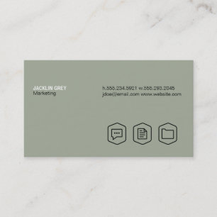Carte De Visite Simple (vert olive)