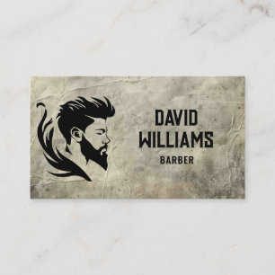 Carte De Visite Simple Vintage Retro Barber Shopping Mens Haivaiss