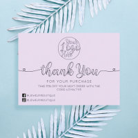 Simple Violet manuscrit coeur client Merci