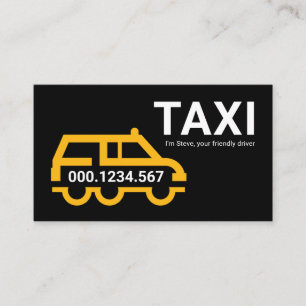Carte De Visite Simple voiture de stationnement de taxi jaune
