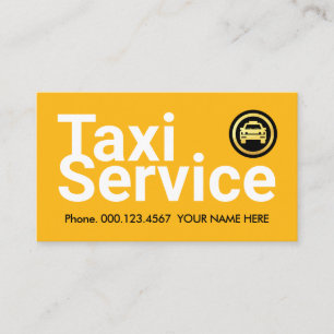 Carte De Visite Simple voiture de taxi jaune minimaliste