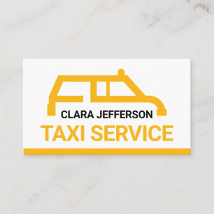 Carte De Visite Simple Voiture de Taxi Jaune Placez Votre Nom