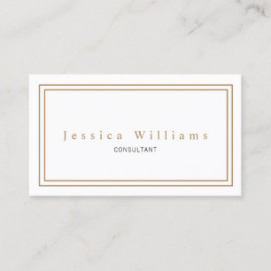 Carte De Visite Simple White et Gold Elegant Professionnel