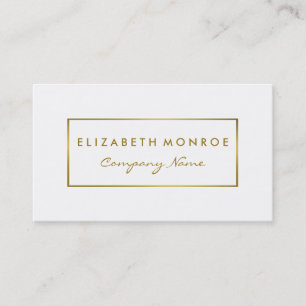 Carte De Visite Simple White & Gold Foil Effect
