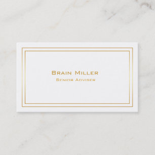 Carte De Visite Simple White Gold Modern Professional