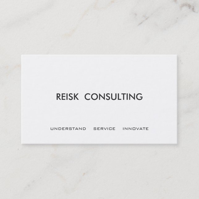 Carte De Visite Simple White Modern Consulting Professionnel (Devant)