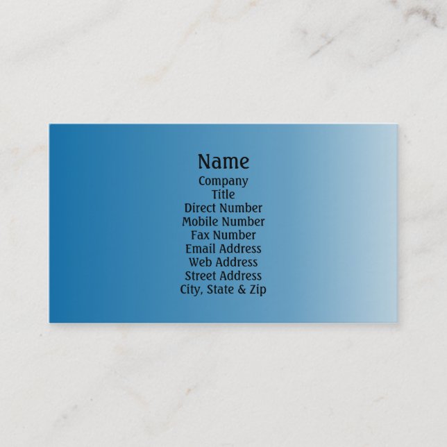 Carte de visite simplement bleu (Devant)
