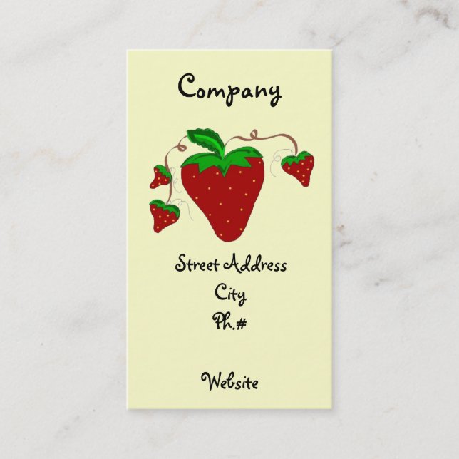 Carte De Visite Simplement des fraises (Devant)
