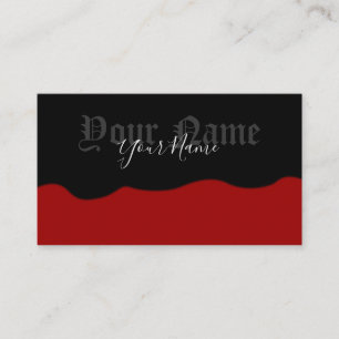 Carte De Visite Simplement élégant noir et bordeaux anciens vagues