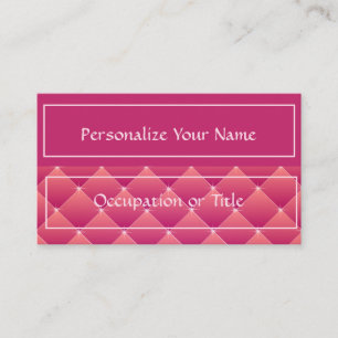 Carte De Visite Simples Elegance Professionnel Pink Tuft Diamants