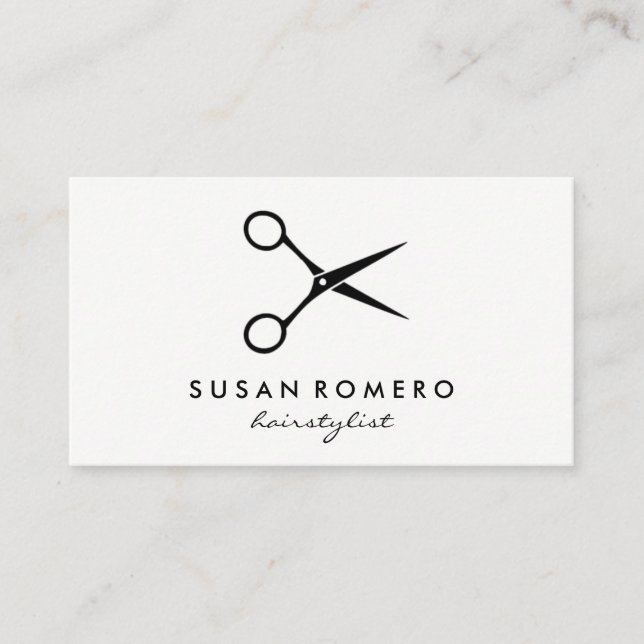 Carte De Visite Simples Shears De Salon (Devant)