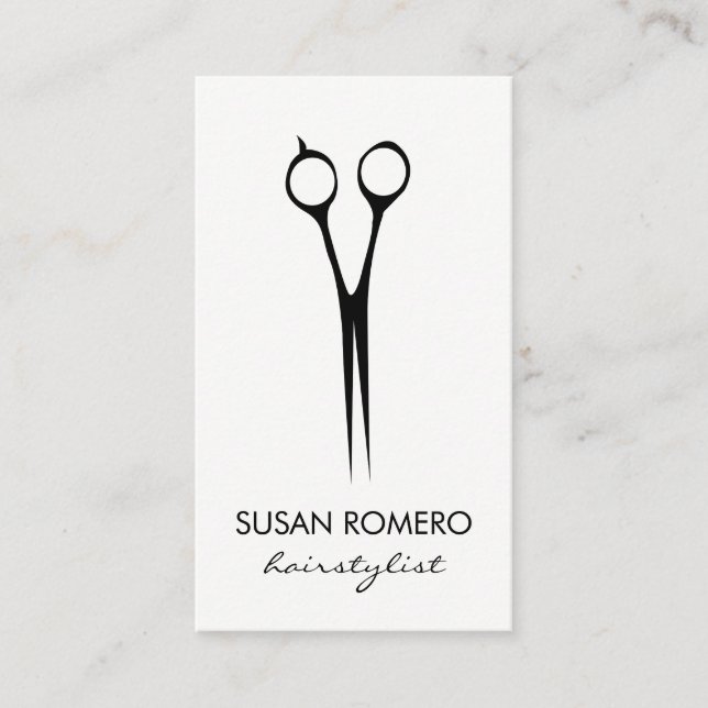 Carte De Visite Simples Shears De Salon (Devant)