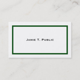Carte De Visite Simplicité : Cadre Banded Vert, Arrière - plan Bla