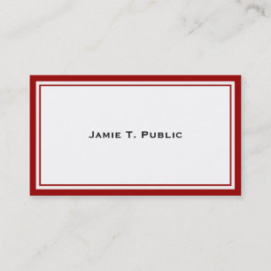 Carte De Visite Simplicité : Cadre rouge et blanc, Arrière - plan