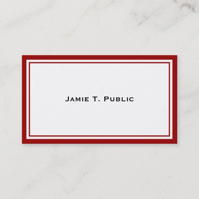 Carte De Visite Simplicité : Cadre rouge et blanc, Arrière - plan  (Devant)