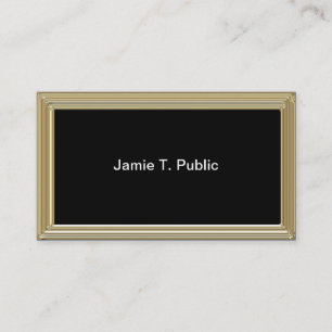 Carte De Visite Simplicité : Gold Frame, Arrière - plan noir
